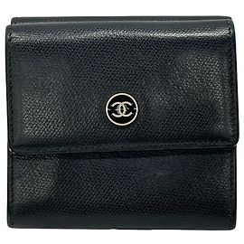 Chanel Bi-fold Leather Wallet Black