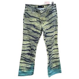 Just Cavalli Vaqueros Estampado Tigre Negro Verde