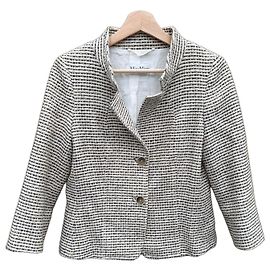 Max Mara Tweed Jacket Brown Black White