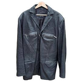 Blazer de cuero negro Versace Classic V2 Negro