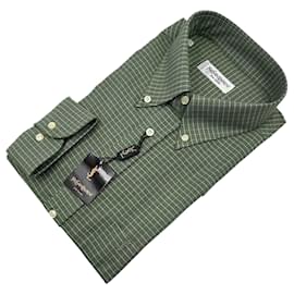 Yves Saint Laurent Chemise pour homme à carreaux verts vintage Taille 43/17 Vert