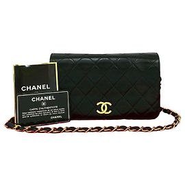 Borsa a tracolla Chanel Matelasse in agnello Nero