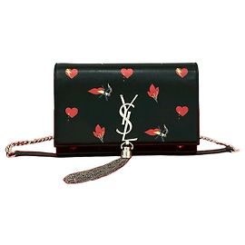 Borsa a tracolla Kate in pelle Yves Saint Laurent Nero Rosso