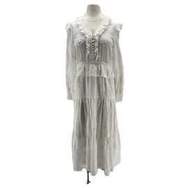Robe Maje en coton blanc taille 38 Blanc