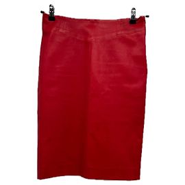Joseph Red Leather Skirt Red