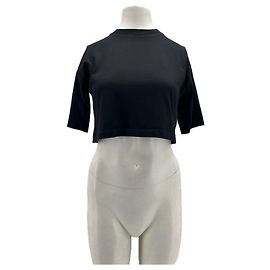 Autre Marque Crop top nero in cotone LOULOU STUDIO Nero