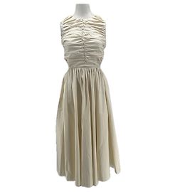 Autre Marque Vestido MORE NOIR blanco con espalda descubierta de algodón Blanco