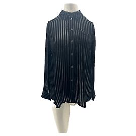 Equipment Camicia a righe nera trasparente Nero