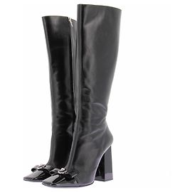 Versace Botas de couro pretas Preto
