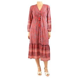 Veronica Beard Robe midi à fleurs rouge - taille S Rouge