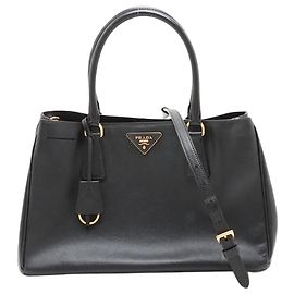 Prada Borsa 2way in pelle Saffiano Lux nera Nero