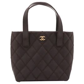 Chanel Brown vintage 2003 Wild-Stitch leather tote bag Brown