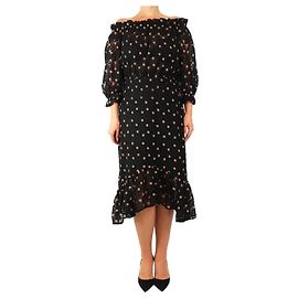Autre Marque Schwarzes besticktes Daisy-Kleid - Größe UK 12 Schwarz