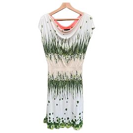 Autre Marque Robe Class Roberto Cavalli Imprimé Trèfle - Blanc et Vert Blanc Vert