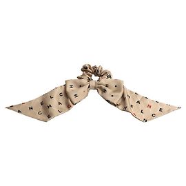 Chanel Silk Logo Coco Mark Scrunchie Beige