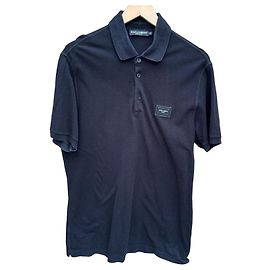 Dolce & Gabbana Polo de algodón negro Negro