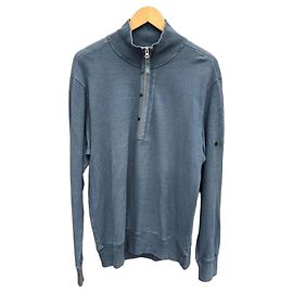 Stone Island 1/4 Zip Baumwoll-Sweatshirt Blau Blau