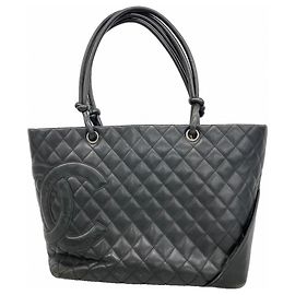 Chanel Cambon Tote Bag aus Lammleder Schwarz