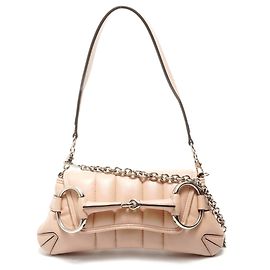Bolsa de ombro em couro Gucci Horsebit Rosa