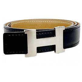 Hermès Hermes Constance Belt in Courchevel Box Calf Leather Black Golden