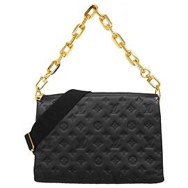 Louis Vuitton Monogram Embossed Coussin MM Handbag Black