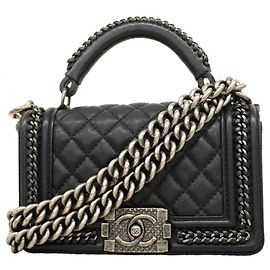Chanel Boy Chain Shoulder Bag Black