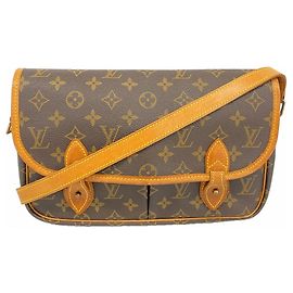 Borsa a tracolla Louis Vuitton Monogram Gibeciere MM Marrone