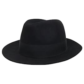 Hermès Hermes Black Wool Fedora Hat Black