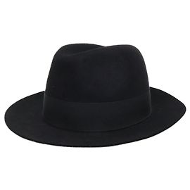 Hermès Hermes Fedora Hut aus schwarzer Wolle Schwarz
