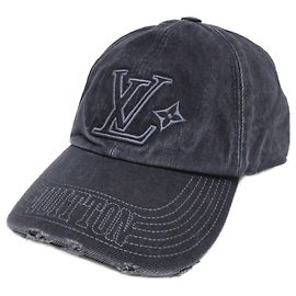 Gorra de algodón negra para hombre Louis Vuitton Negro