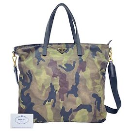 Sac cabas 2-en-1 vert Prada Vert