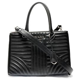 Borsa a tracolla 2-Way in pelle Prada Diagram Nero