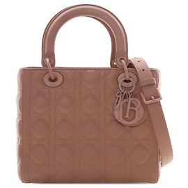 Lady Dior Cannage en cuir de veau ultra mat marron Medium Marron Chair