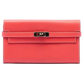 Hermès Pink Epsom Kelly Longue Wallet Pink