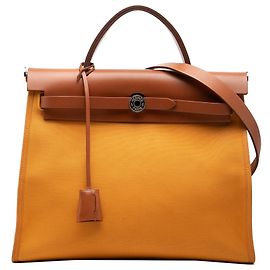 Hermès Orange Toile Herbag Zip 31 Orange
