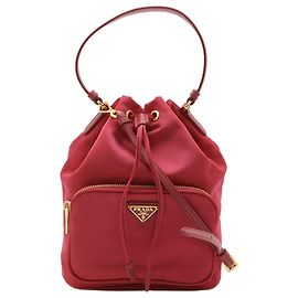 Borsa a secchiello Prada Red Re Nylon Duet Rosso