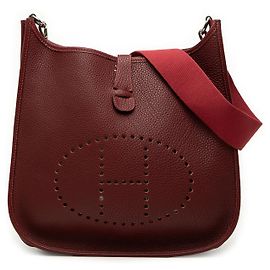 Hermès Red Togo Evelyne I 33 Rouge Bordeaux
