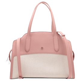 Bolsa Sesia em lona rosa e couro de bezerro granulado Loro Piana Rosa