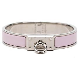 Hermès Bracciale Clic Anneau Hermes Argento Rosa