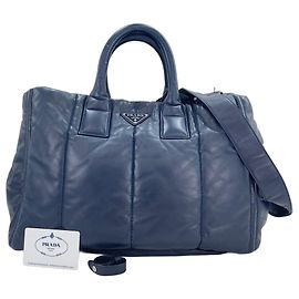 Prada Tote Bag Navy Blue Navy blue