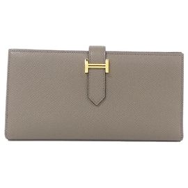 Hermès Hermes Bearn Soufflé Verso Wallet Taupe