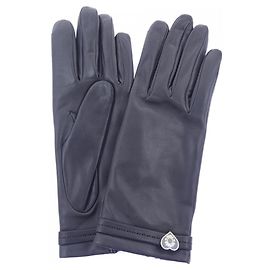 Hermès Hermes Handschuhe aus schwarzem Lammleder Schwarz