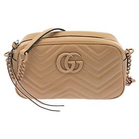 Bolsa de Ombro Gucci GG Marmont Bege