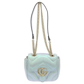 Borsa a Spalla Gucci GG Marmont Blu Blu chiaro