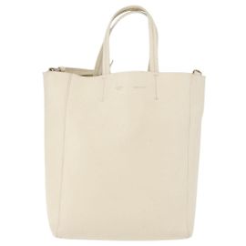 Céline Celine Phantom Cabas Tote Leather Small Blanc