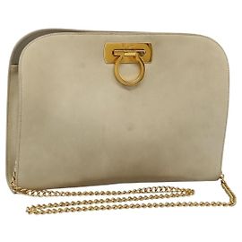 Salvatore Ferragamo Gancini Chain Cuir Beige