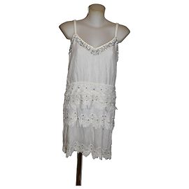 Autre Marque Vestido branco de mulher com contas e lantejoulas Branco