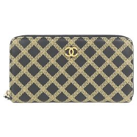 Chanel 82328 Long Wallet Black Beige