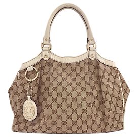 Sac cabas Gucci Sukey en toile marron Marron
