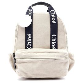 Chloé Chloe Kids Canvas Backpack Brown Beige